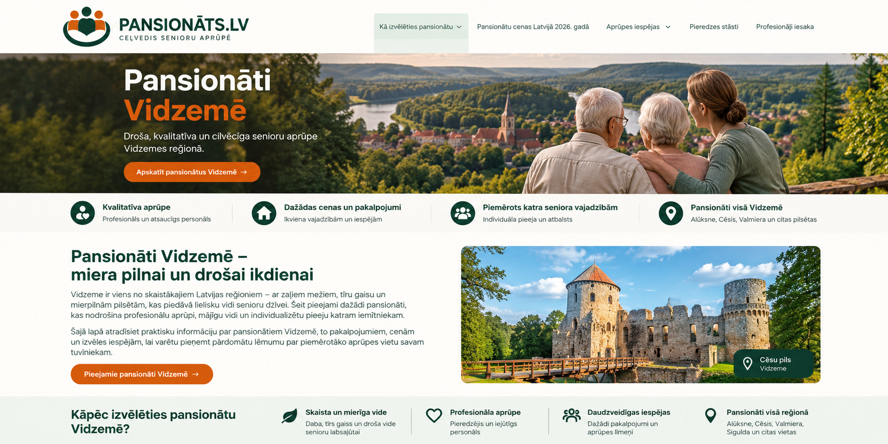 Pansionāti Vidzemē